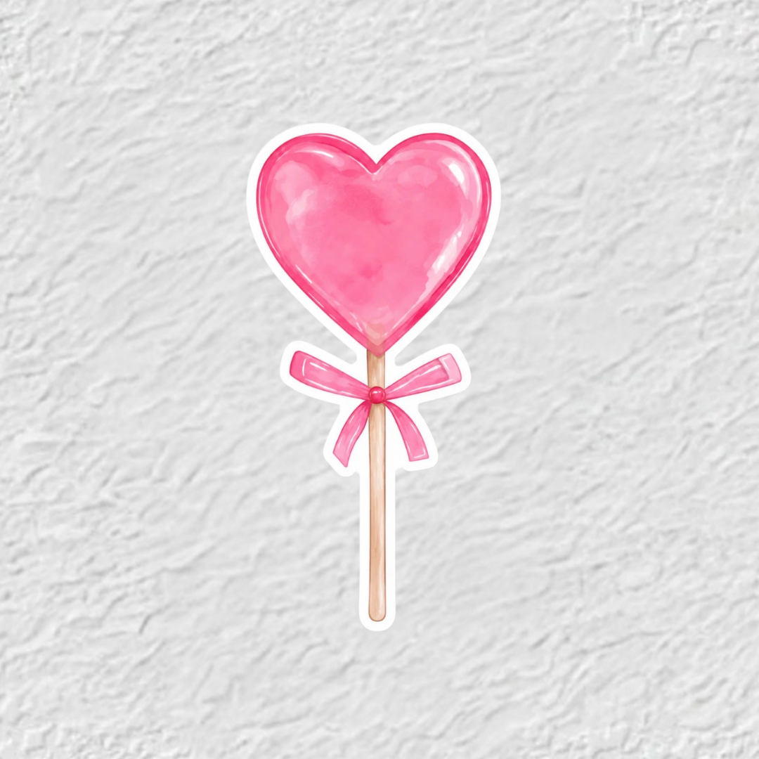 Pink Heart Phone Sticker Charm