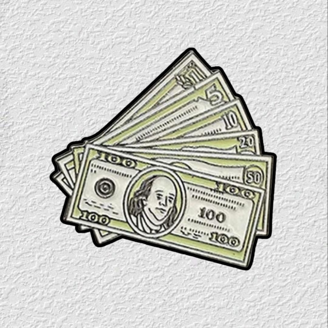 Currency Phone Sticker Charm