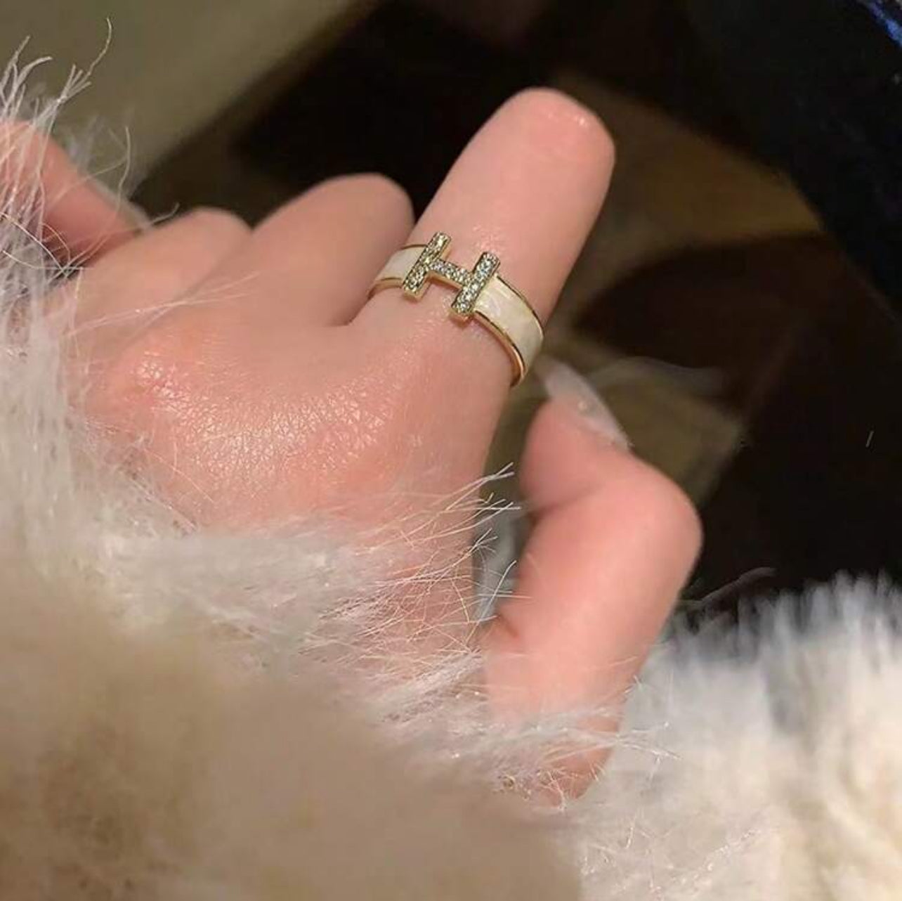 White Whisper Ring
