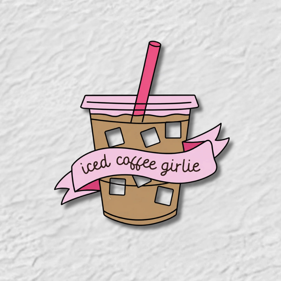Ice Coffee Girlie New Phone Sticker Charm