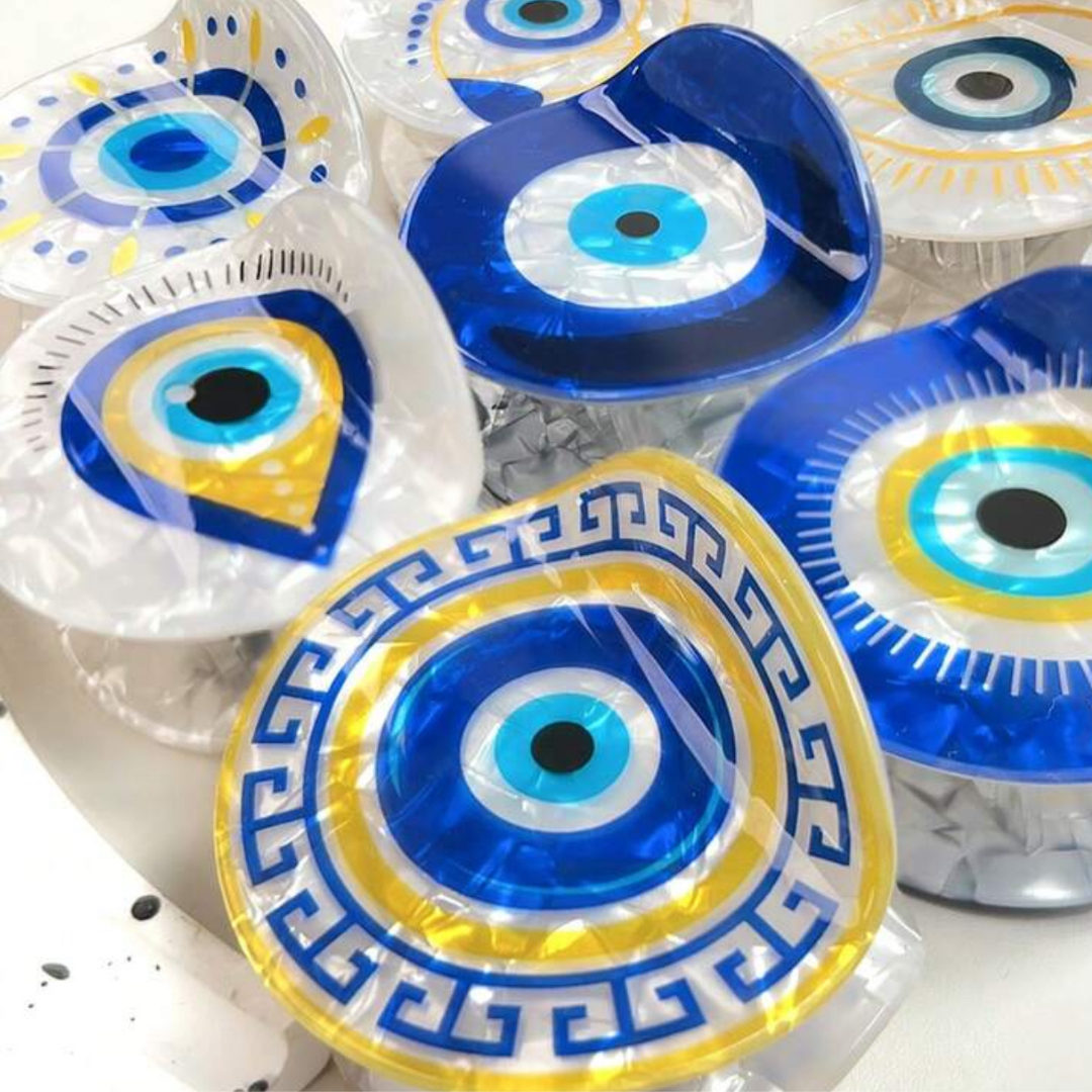 Evil Eye Hair Claw Blue