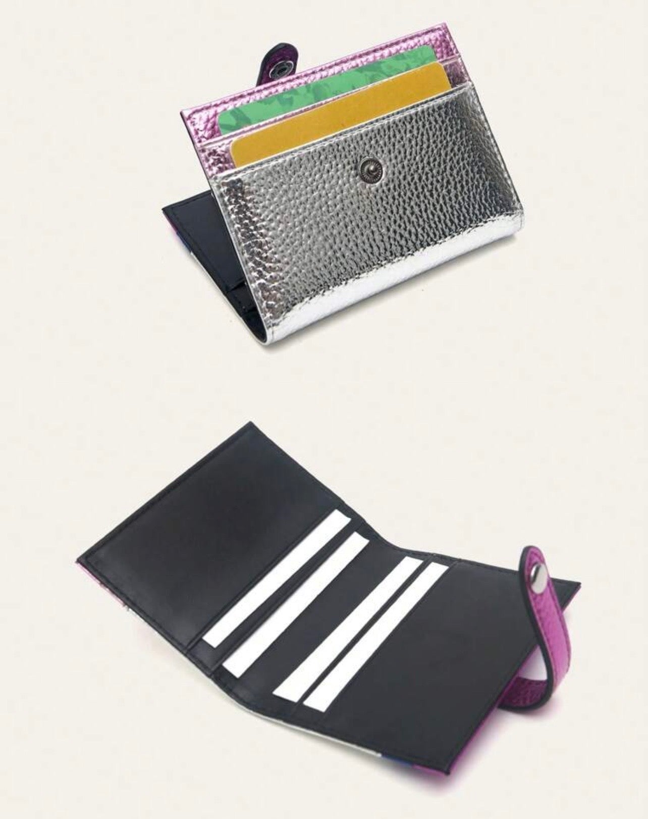 Metallic Silver Card Holder