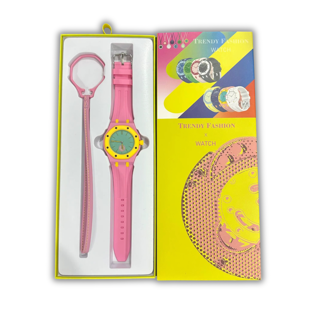 Pink & Yellow Swatch Ap (Watch and Bag Charm)