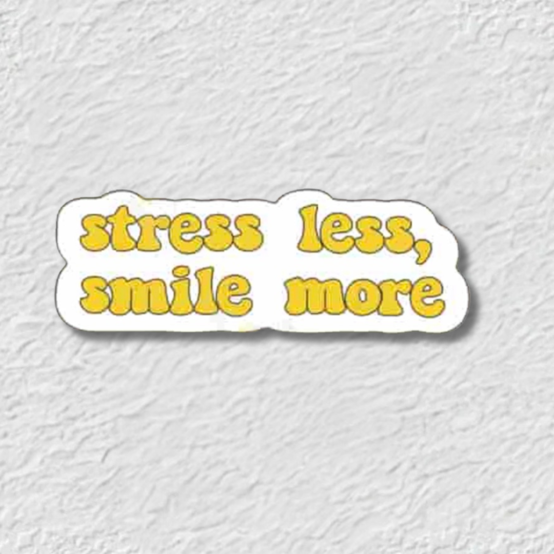 Stress Less Smile More Phone Sticker Charm
