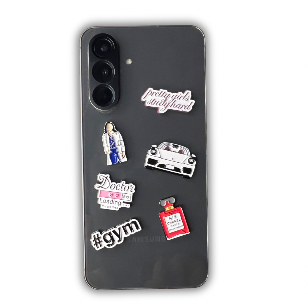 Metal Phone Sticker Charm Bundle 8 ( Pack of 6 )