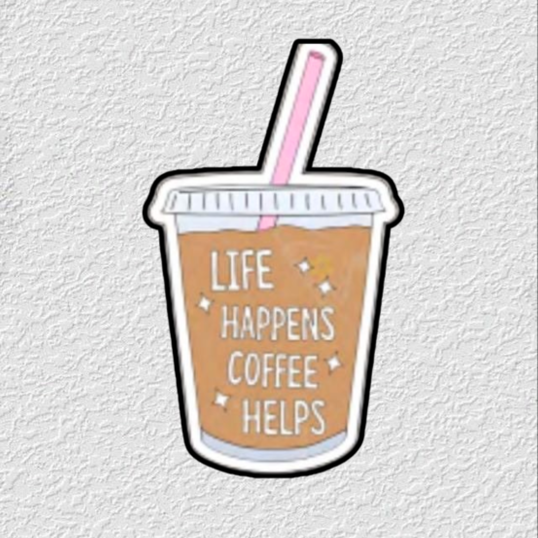 Life Happens Coffee helps Phone Sticker Charm