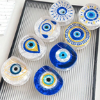 Evil Eye Hair Claw - White Blue