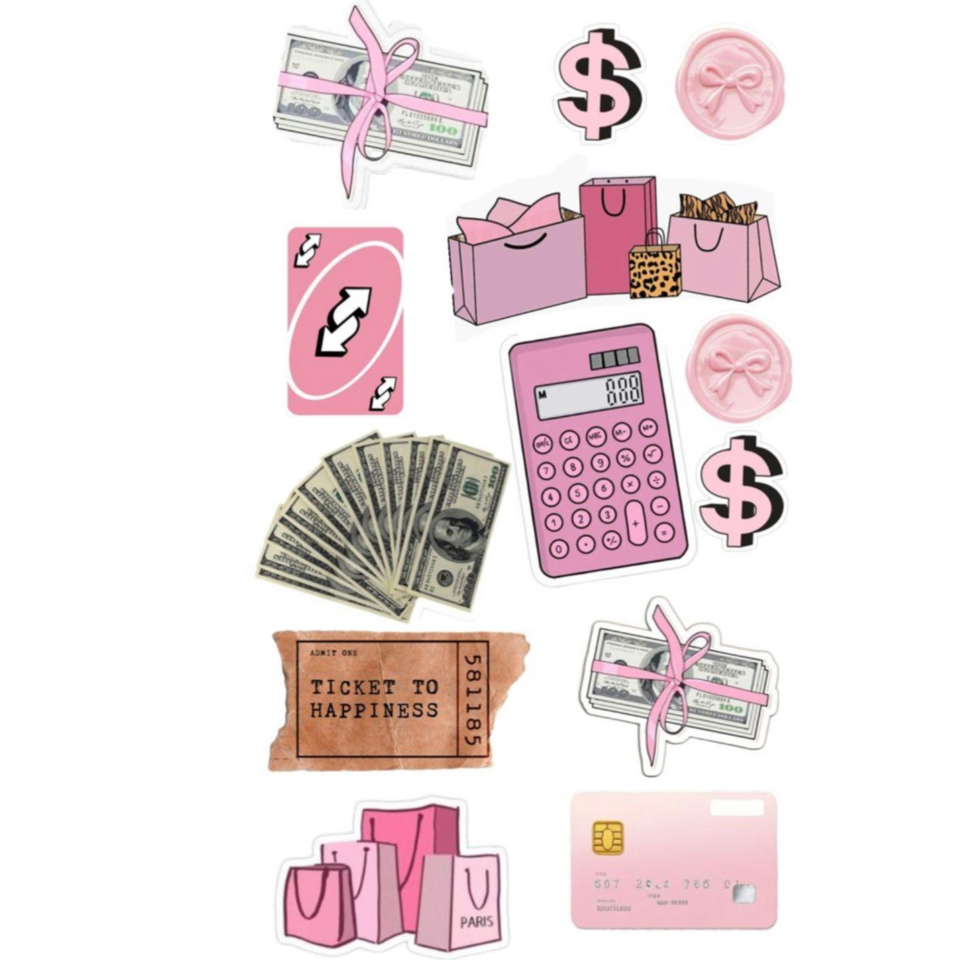 Pink Girlish Phone & Laptop Sticker Sheet