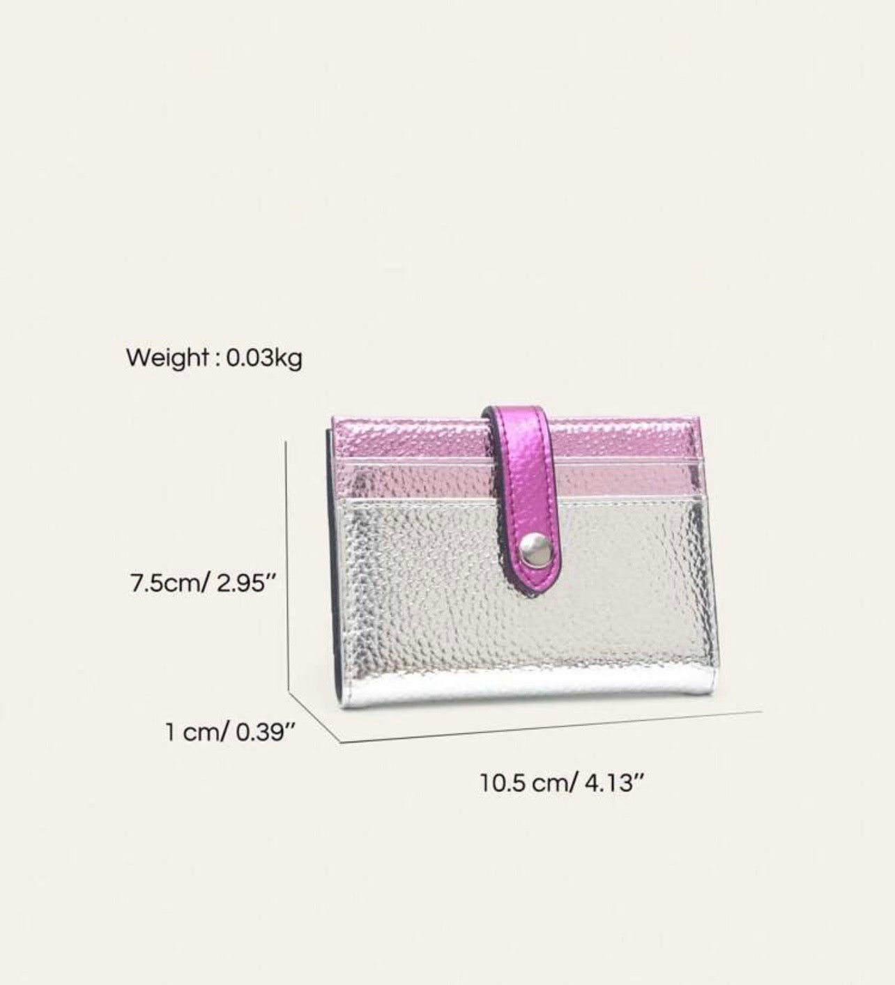 Metallic Silver Card Holder