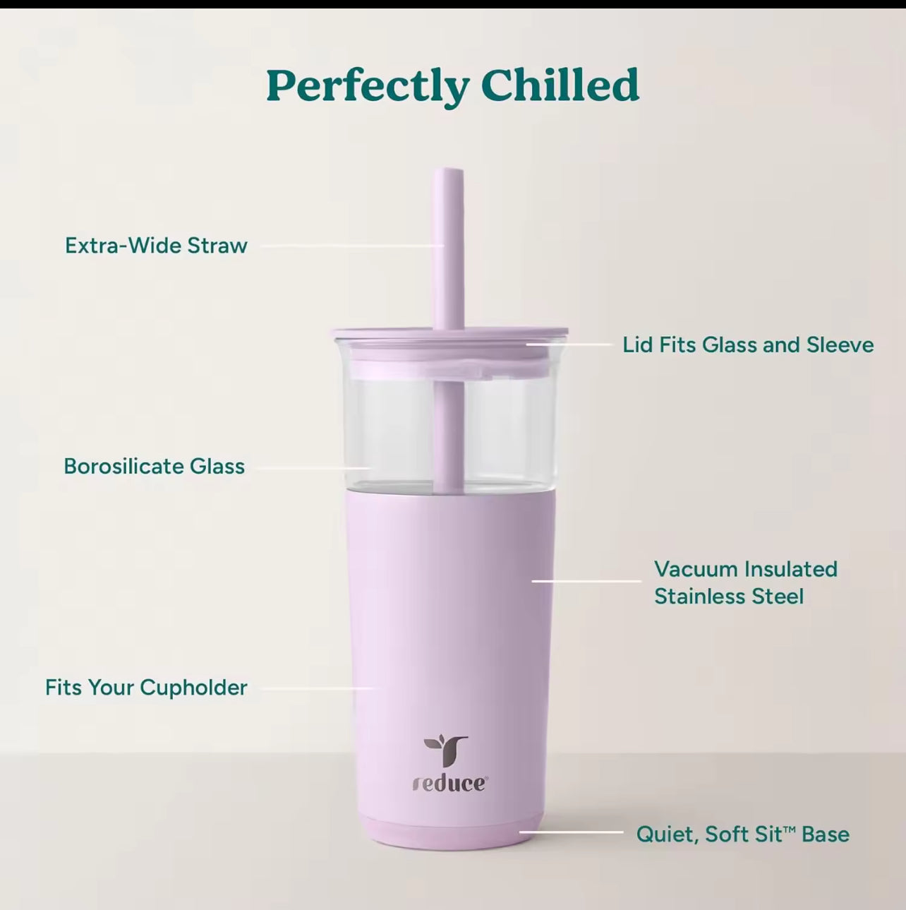 Ice Coffee Tumbler - Lilac 20 Oz