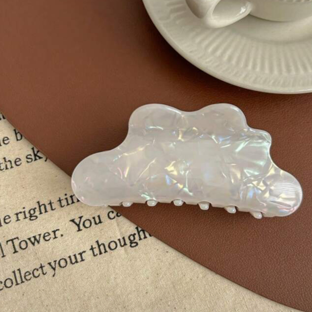 Glazed Hair Claw - White