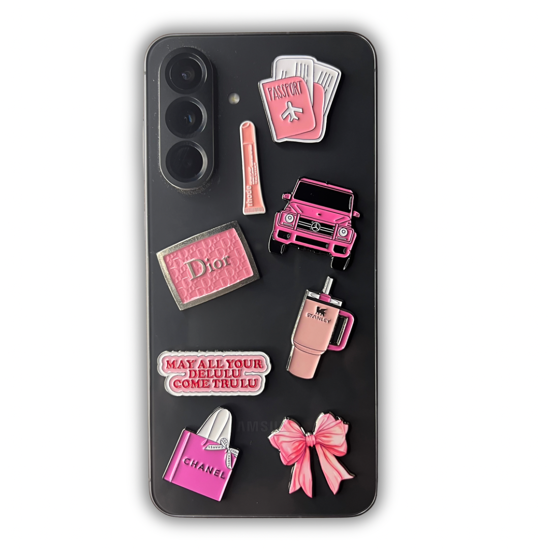 Metal Phone Charm Sticker Bundle 1 ( Pack of 8 )
