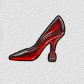Red Heel Phone Sticker Charm