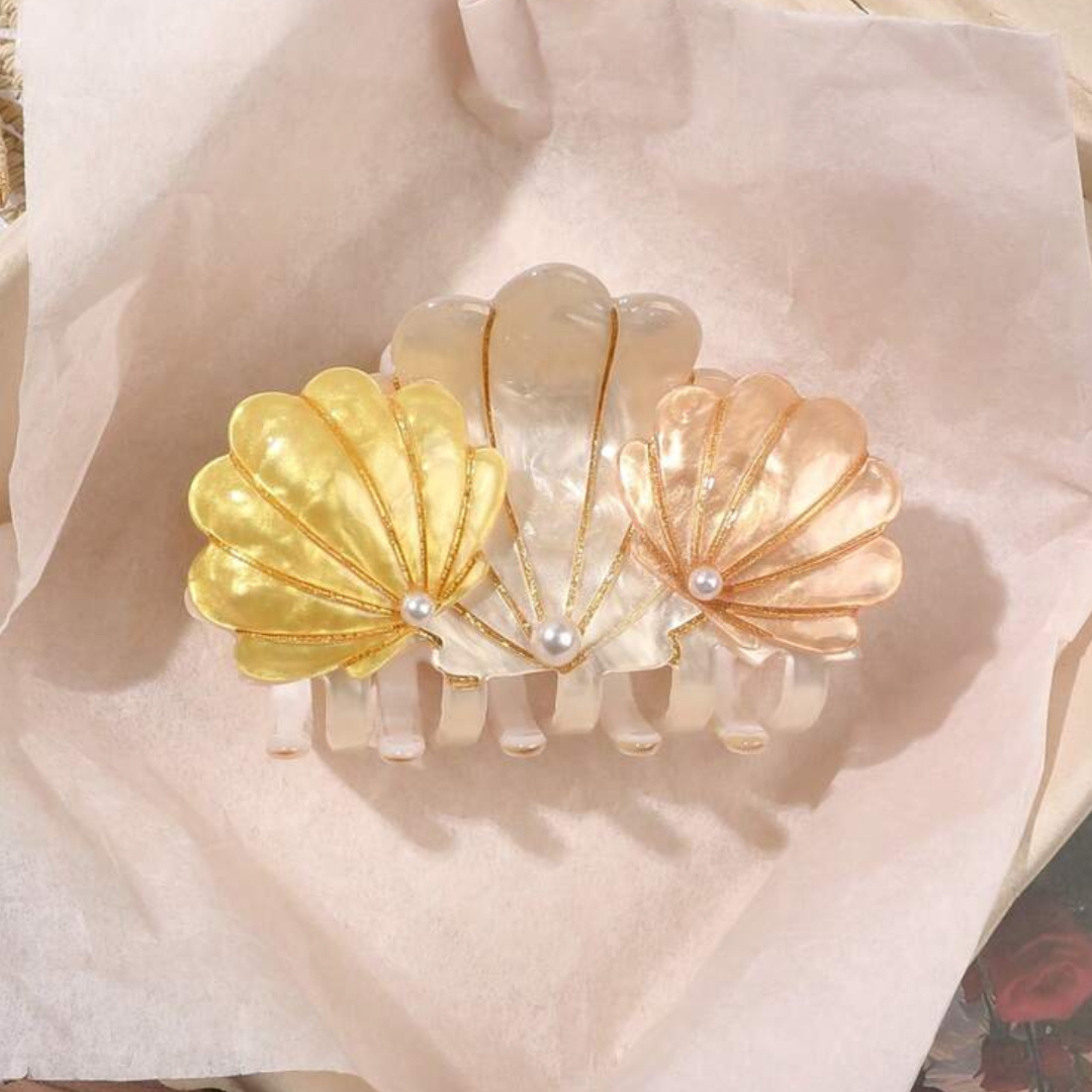 Boho Beach Hair Claw - Yellow