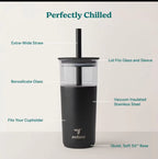 Ice Coffee Tumbler - Black 20 Oz