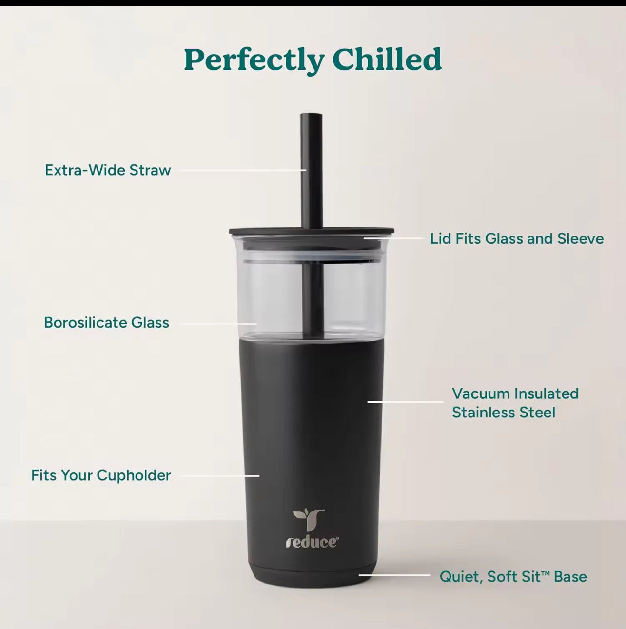 Ice Coffee Tumbler - Black 20 Oz