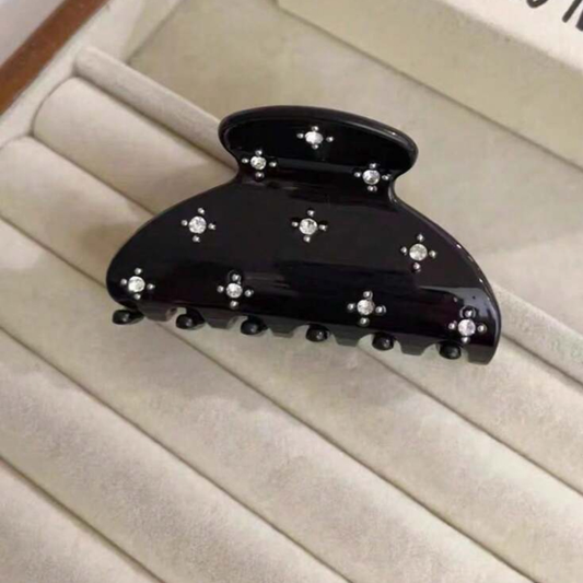 Star Rhinestone Hair Claw Black