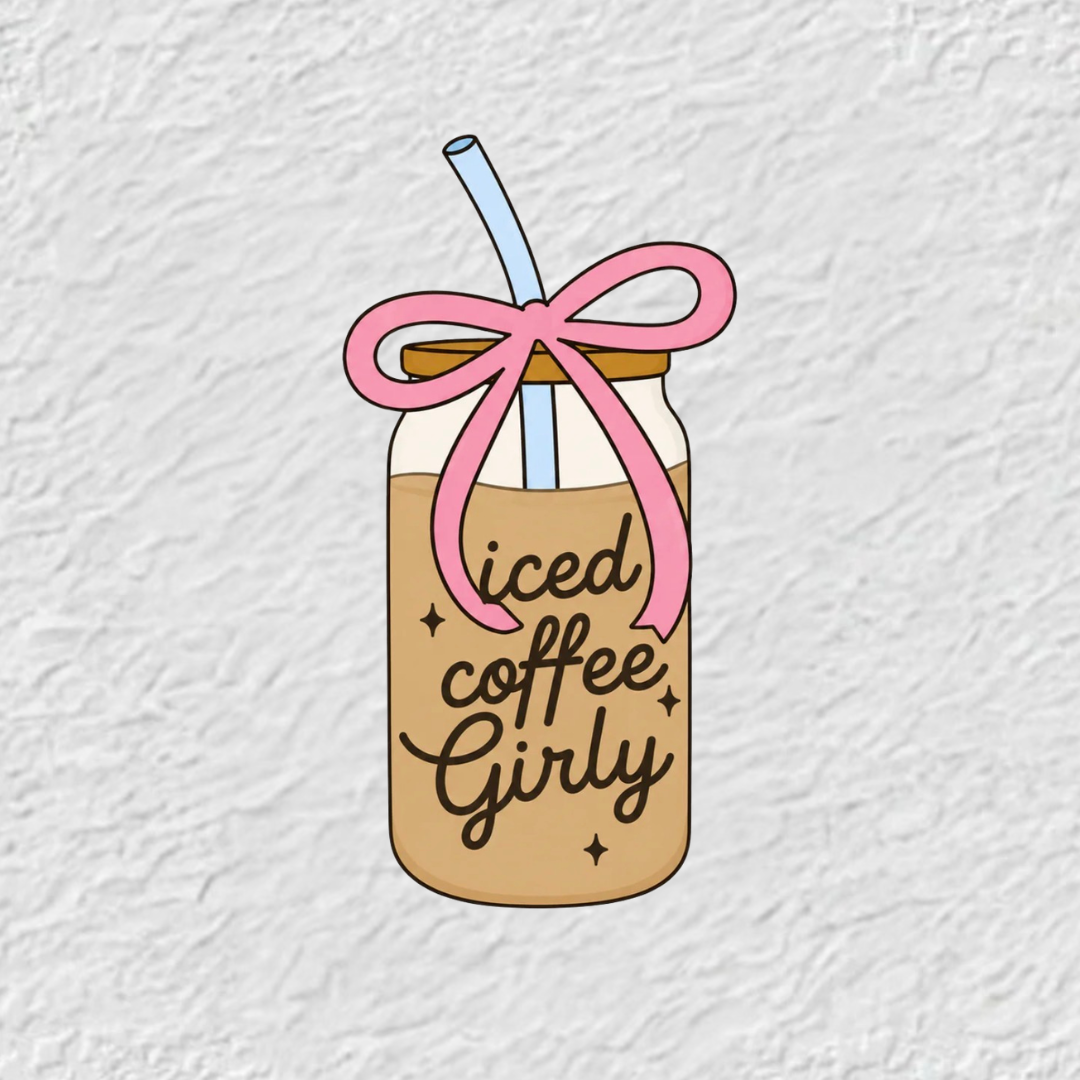 Ice Coffee Girly Bow Phone Sticker Charm