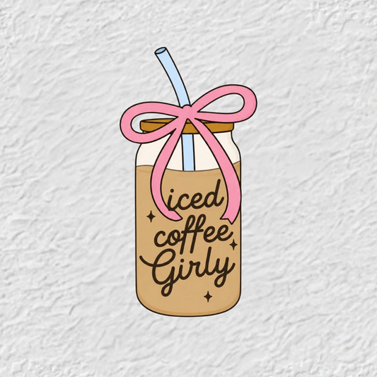 Ice Coffee Girly Bow Phone Sticker Charm