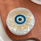 Evil Eye Hair Claw - White Yellow