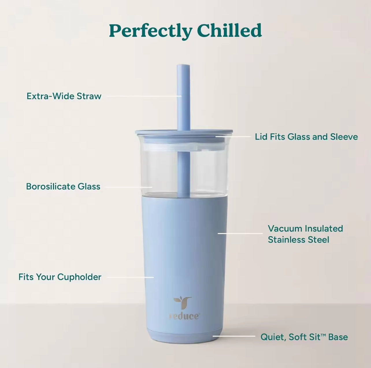 Ice Coffee Tumbler - Blue 20 Oz