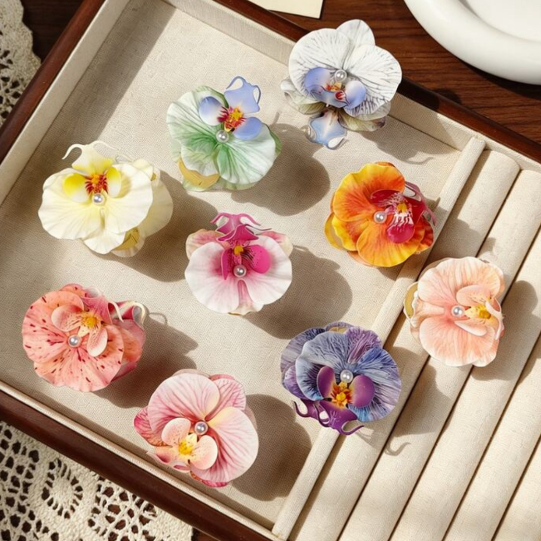 Spotted Pink Orchid Hair Claw