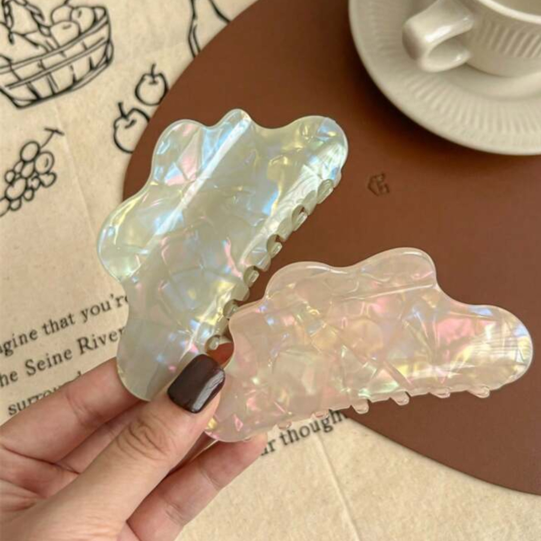 Glazed Hair Claw - White