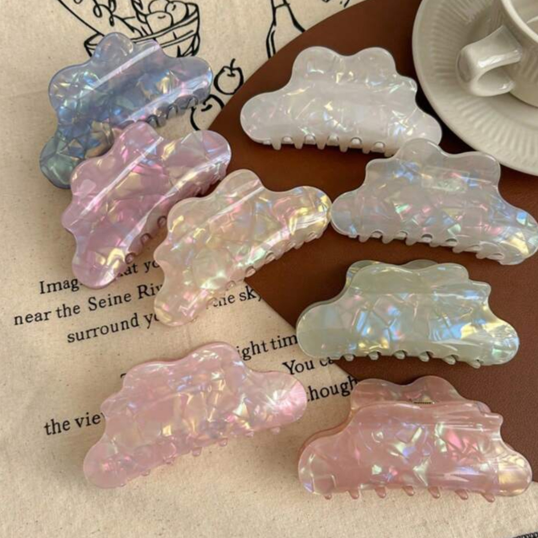 Glazed Hair Claw - White