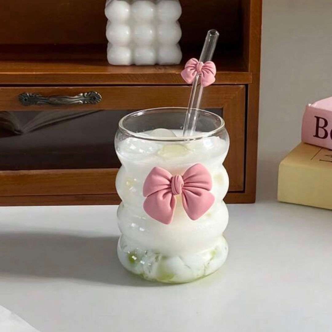 Pink Bow with Straw Drinkware
