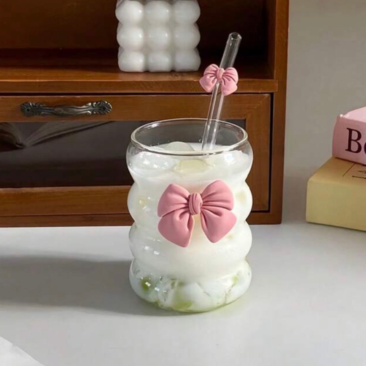 Pink Bow with Straw Drinkware