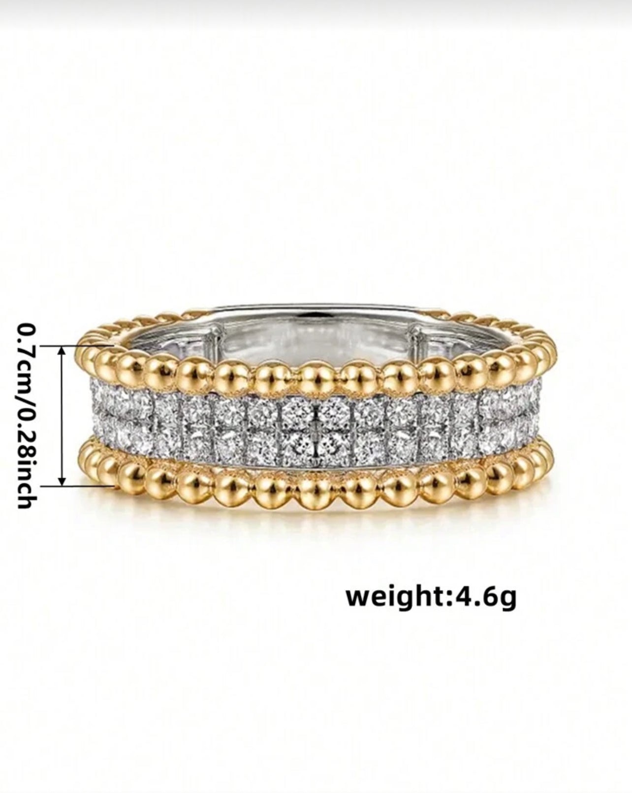 Diana Silver Gold Band