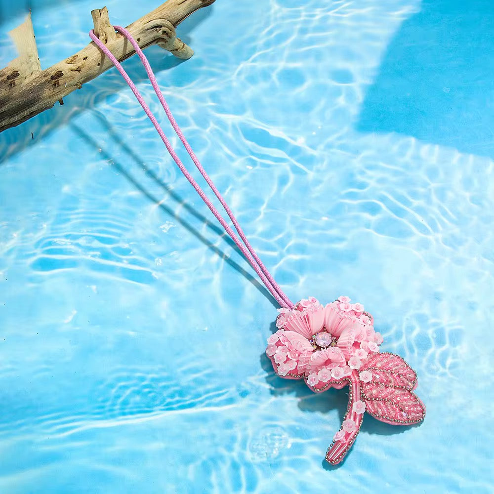 Pink Floral - Bag Charm