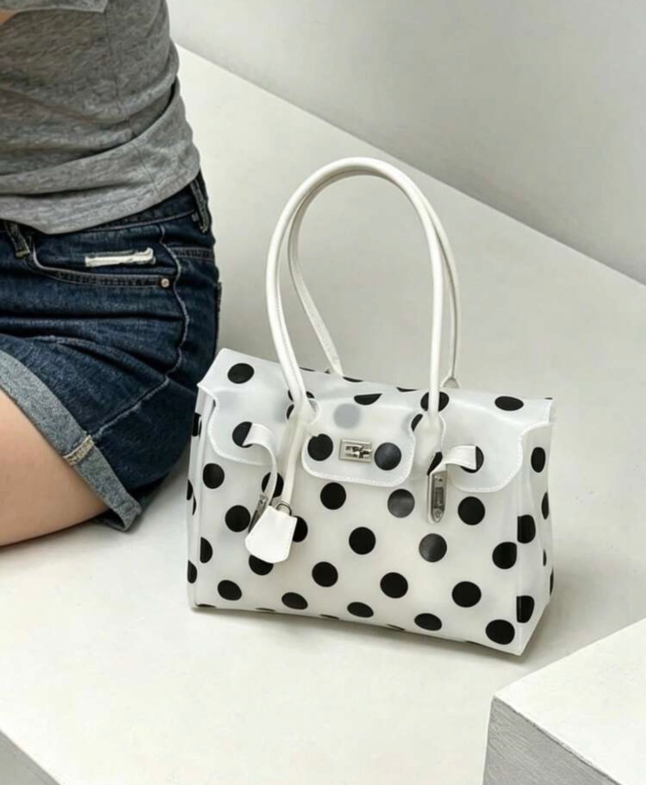 White Polka Dot Jelly Bag