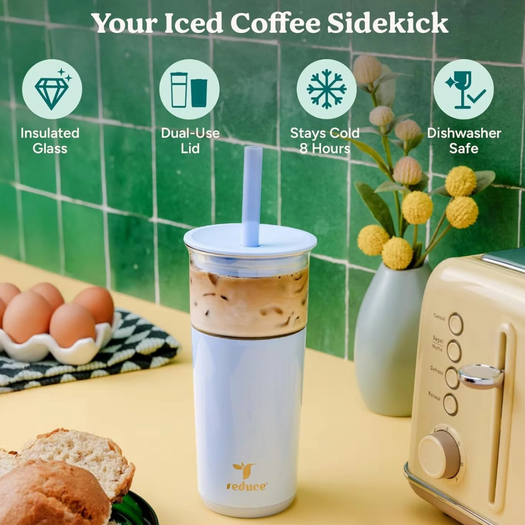 Ice Coffee Tumbler - Black 20 Oz