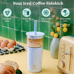 Ice Coffee Tumbler - Black 20 Oz