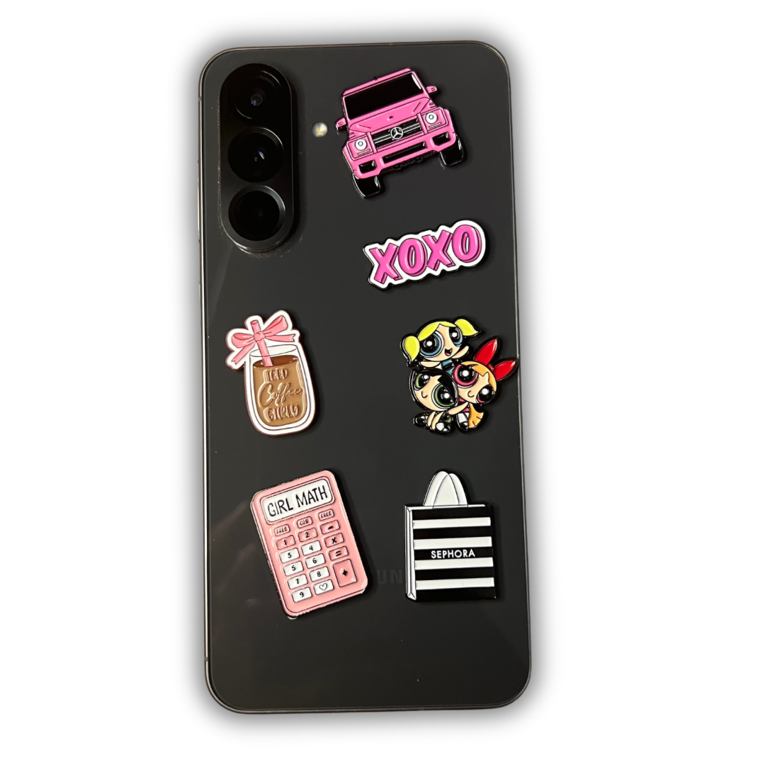 Metal Phone Sticker Charm Bundle 3 ( Pack of 6 )