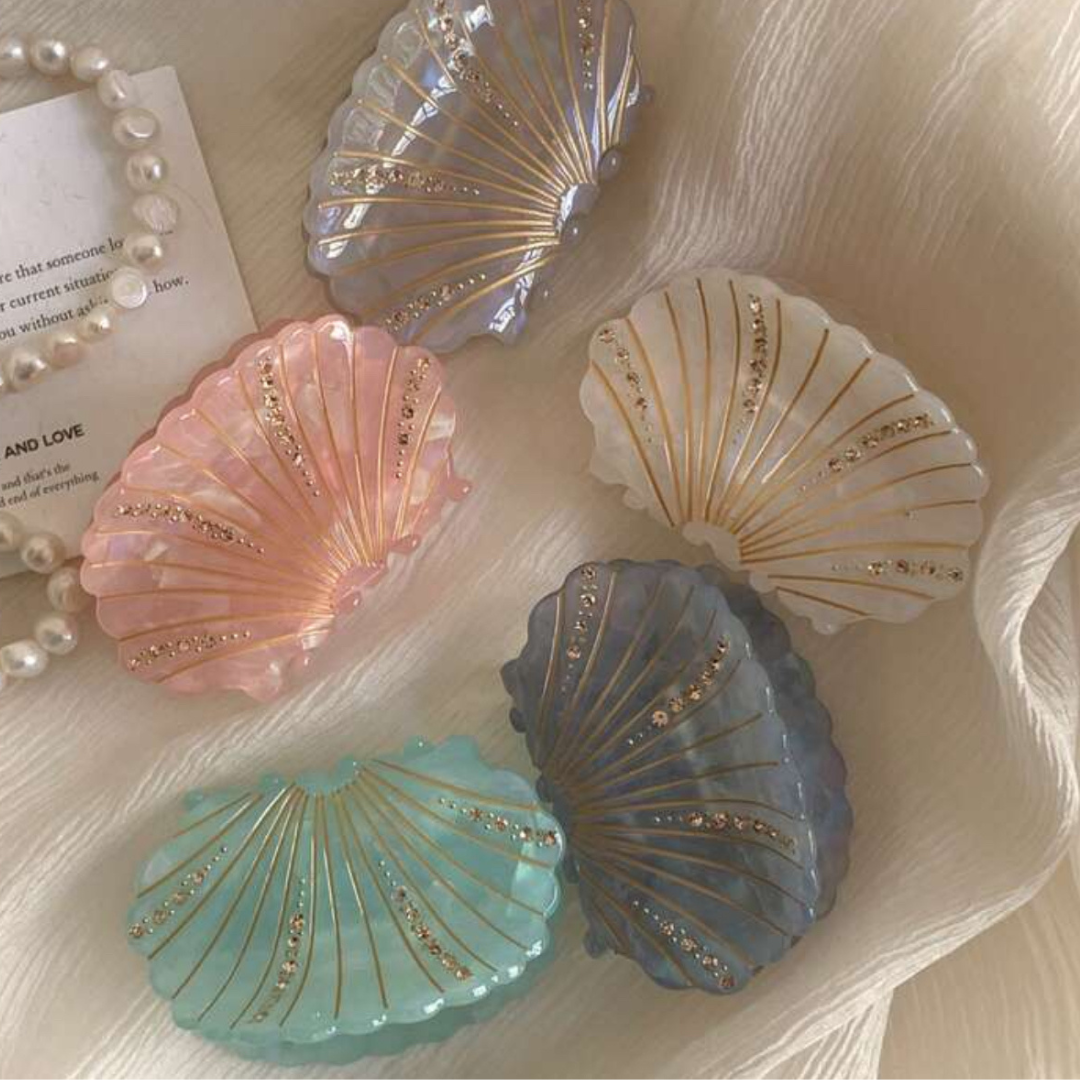 Shell Conch Hair Claw - Grey