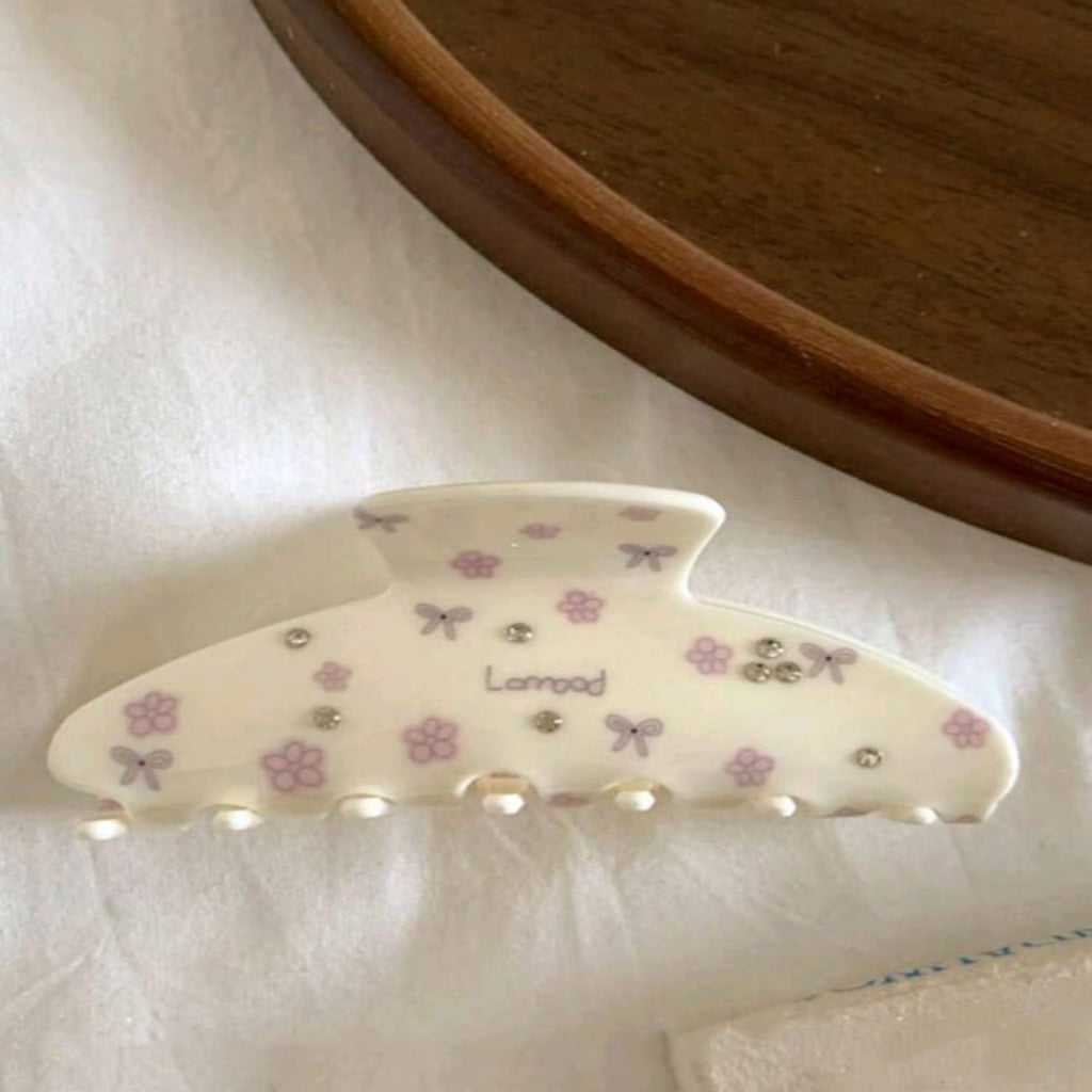 Cherry Hair Claw White