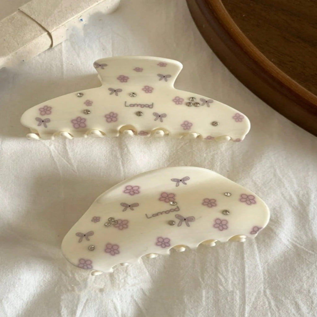 Cherry Hair Claw White