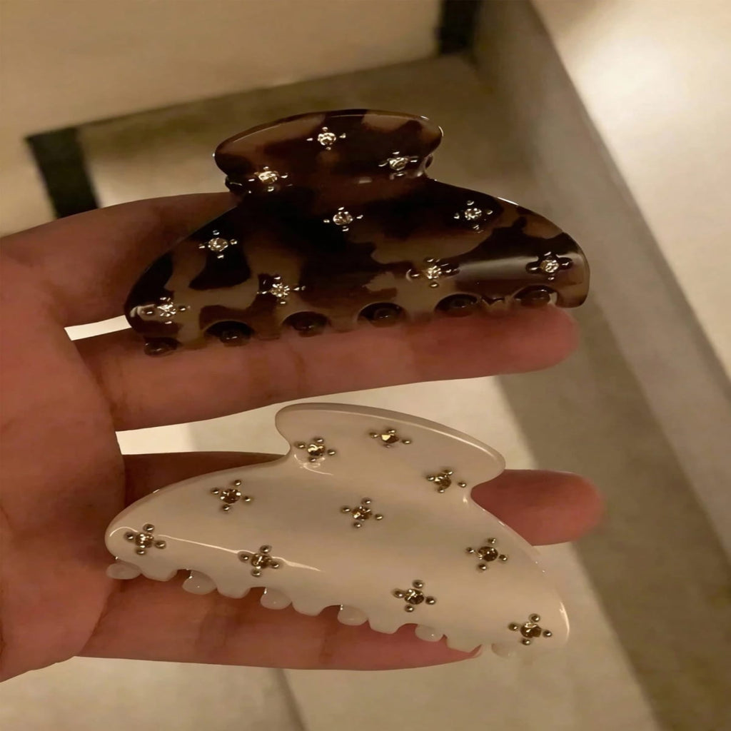 Rhinestone Hair Claw Leapard